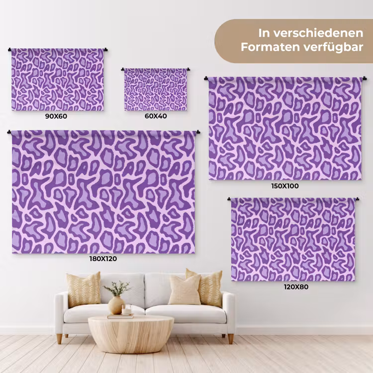 Wandteppich - Lila – Abstrakt – Leopard – Flecken – Groovy – Muster — 8