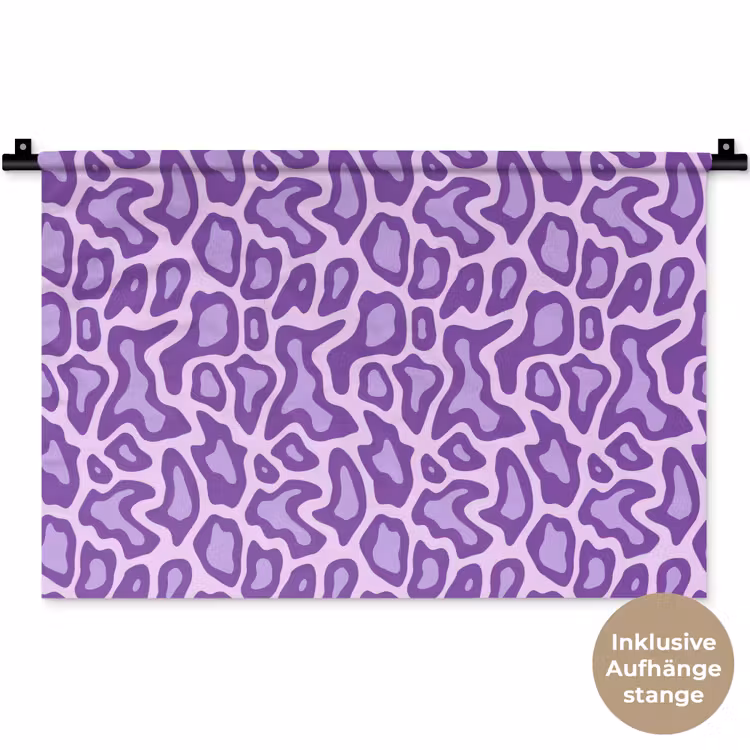 Wandteppich - Lila – Abstrakt – Leopard – Flecken – Groovy – Muster — 9
