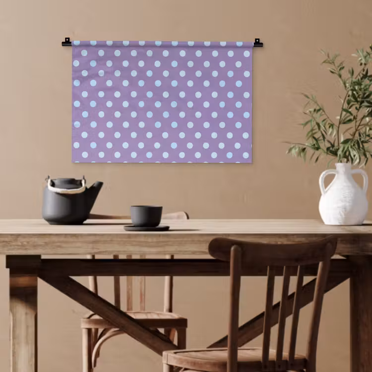 Wandteppich - Lila – Blau – Geometrisch – Punkte – Polka Dot – Muster — 3