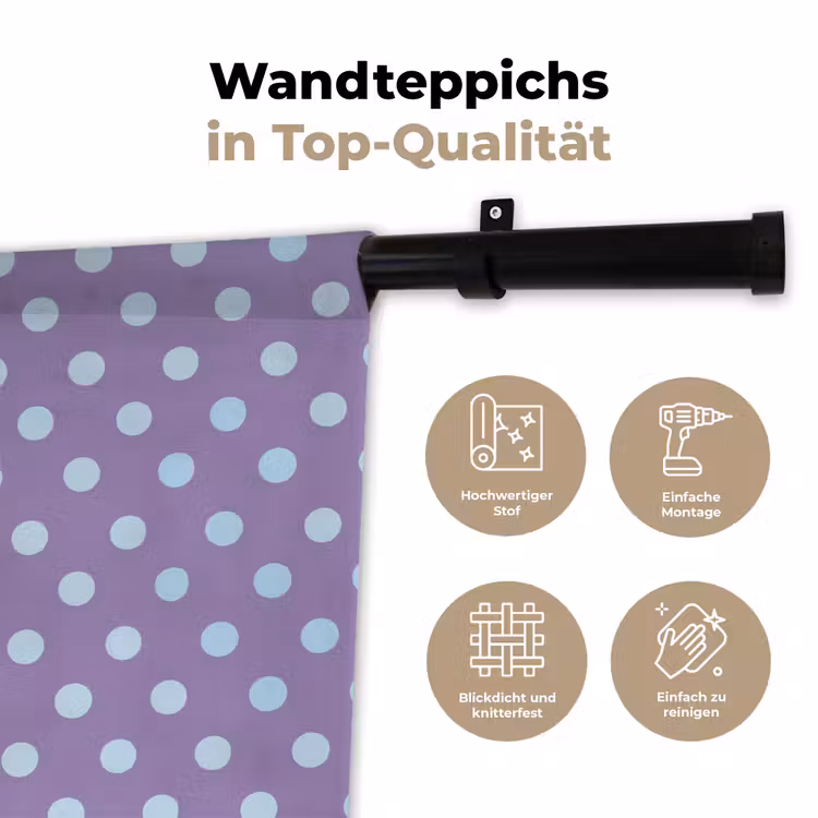 Wandteppich - Lila – Blau – Geometrisch – Punkte – Polka Dot – Muster — 7