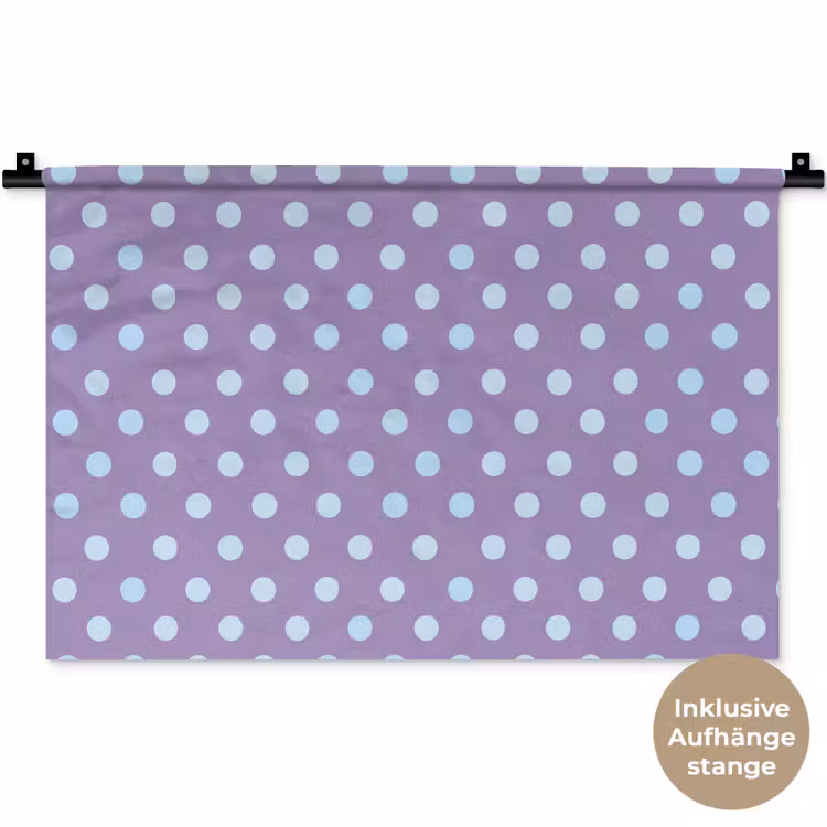 Wandteppich - Lila – Blau – Geometrisch – Punkte – Polka Dot – Muster — 9