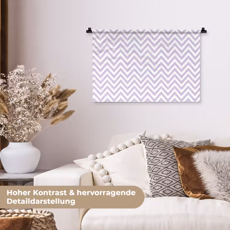Wandteppich - Lila – Geometrisch – Chevron – Zickzack – Muster — 6