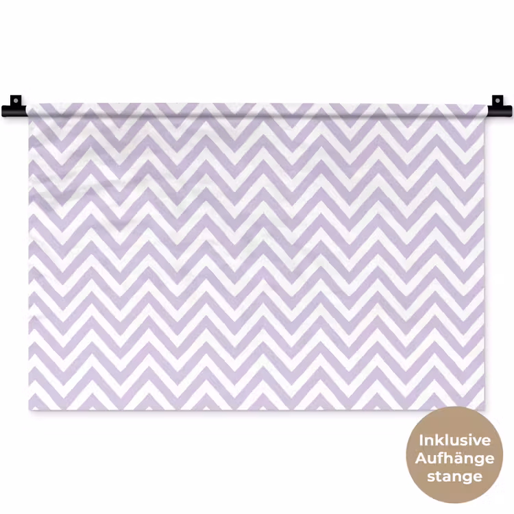 Wandteppich - Lila – Geometrisch – Chevron – Zickzack – Muster — 9
