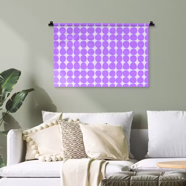Wandteppich - Lila – Geometrisch – Punkte – Polka Dot – Muster — 4