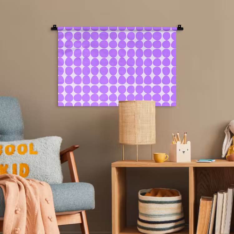 Wandteppich - Lila – Geometrisch – Punkte – Polka Dot – Muster — 5