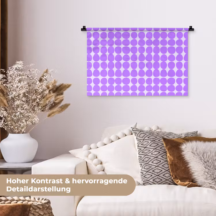 Wandteppich - Lila – Geometrisch – Punkte – Polka Dot – Muster — 6