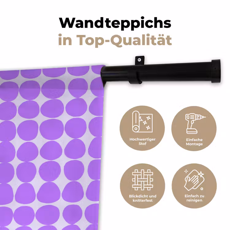 Wandteppich - Lila – Geometrisch – Punkte – Polka Dot – Muster — 7