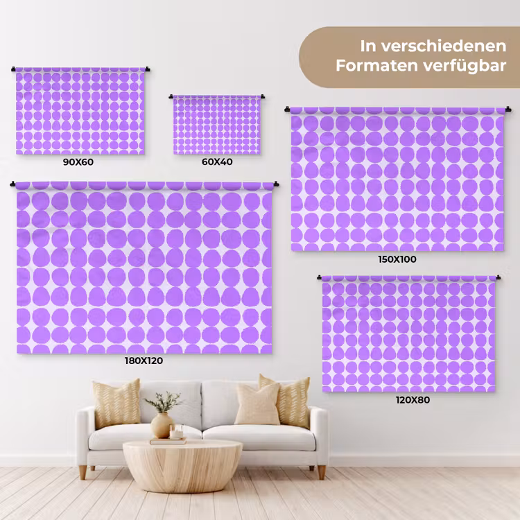 Wandteppich - Lila – Geometrisch – Punkte – Polka Dot – Muster — 8