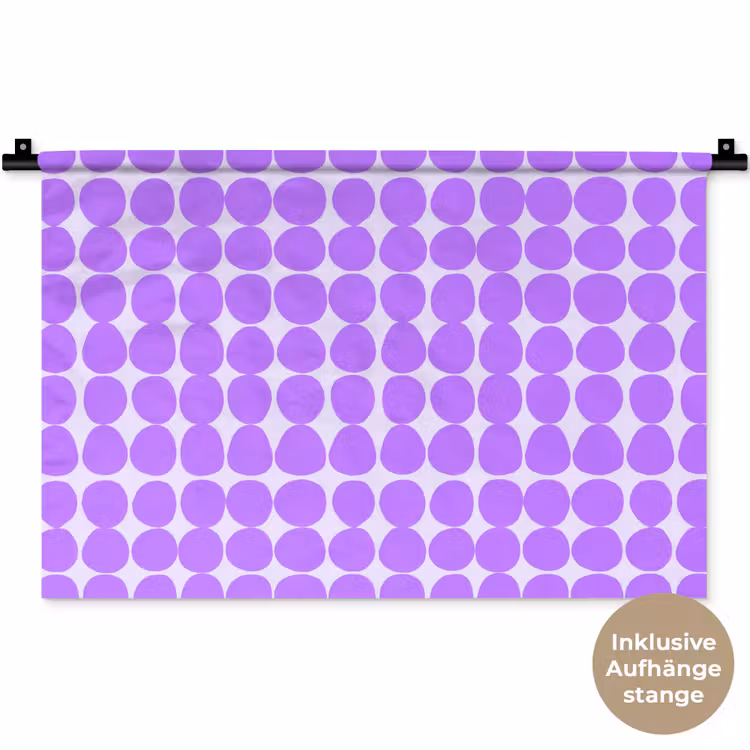 Wandteppich - Lila – Geometrisch – Punkte – Polka Dot – Muster — 9