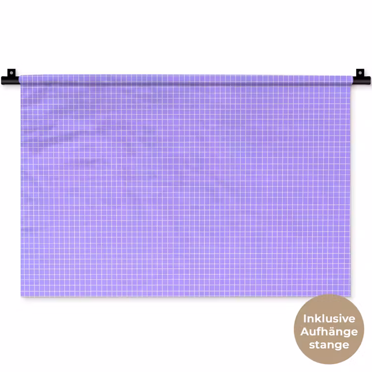 Wandteppich - Lila – Geometrisch – Raster – Minimalistisch – Muster — 9