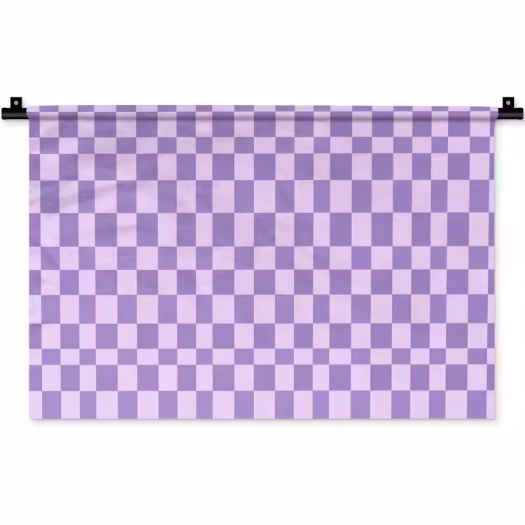 Wandteppich - Lila – Geometrisch – Schachbrettmuster – Blöcke – Muster — 1