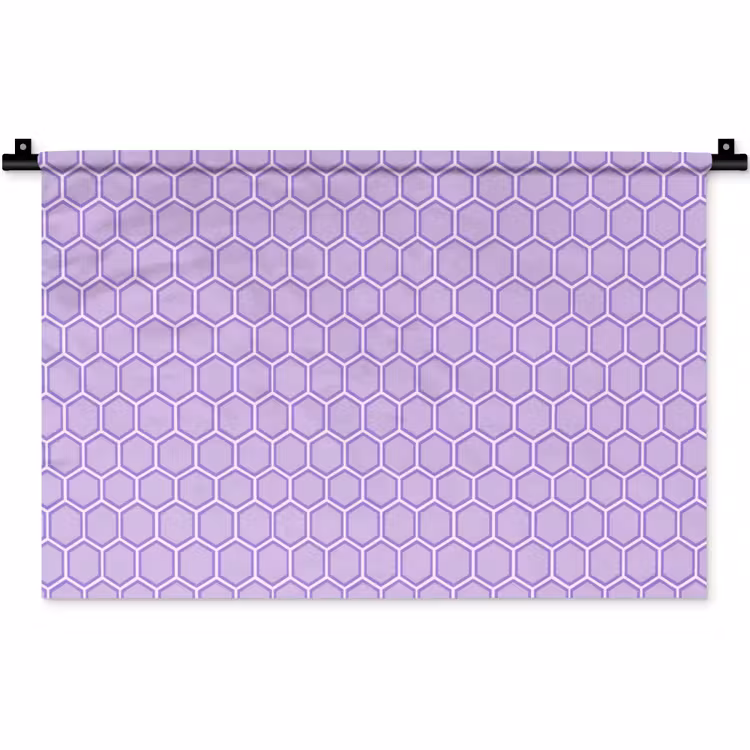 Wandteppich - Lila – Geometrisch – Wabenmuster – Bienenwabe – Muster — 1