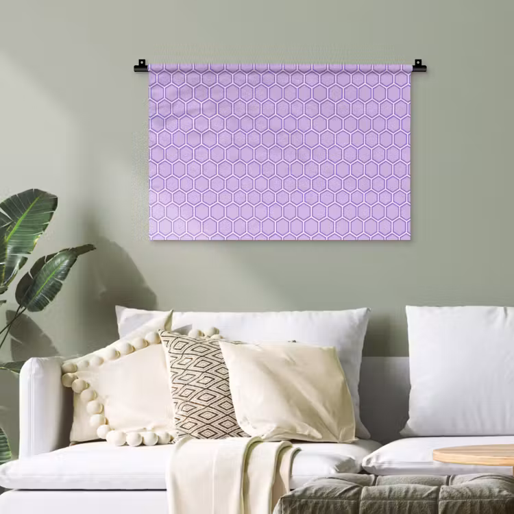 Wandteppich - Lila – Geometrisch – Wabenmuster – Bienenwabe – Muster — 4