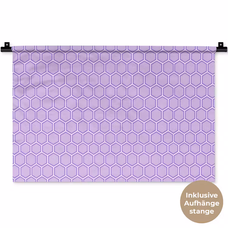 Wandteppich - Lila – Geometrisch – Wabenmuster – Bienenwabe – Muster — 9