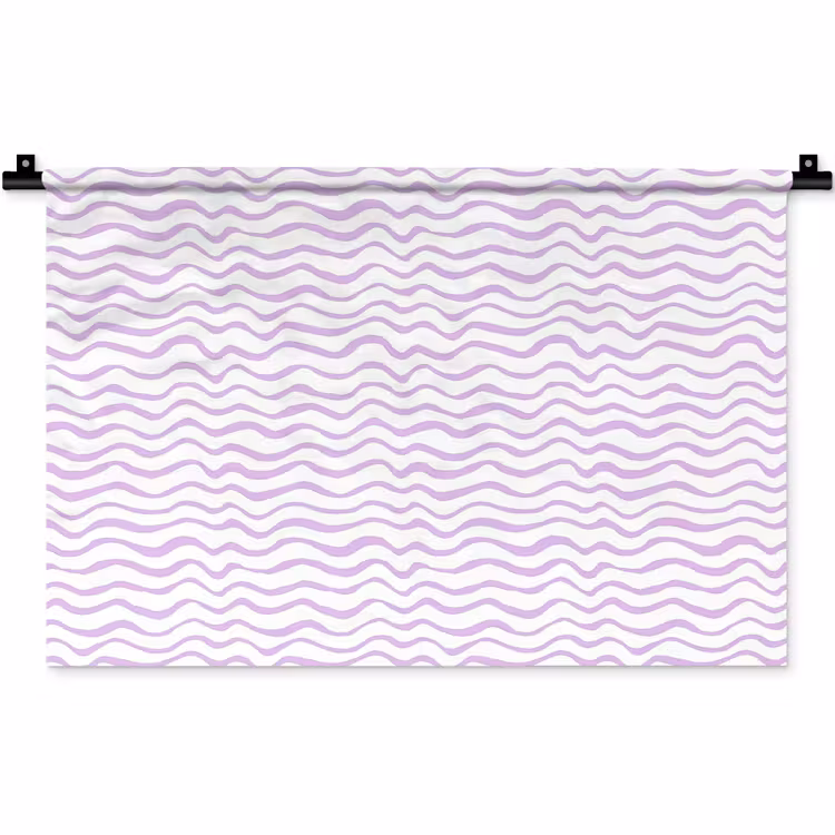 Wandteppich - Lila – Geometrisch – Wellen – Linien – Muster — 1