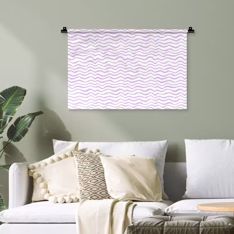 Wandteppich - Lila – Geometrisch – Wellen – Linien – Muster — 4