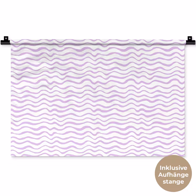 Wandteppich - Lila – Geometrisch – Wellen – Linien – Muster — 9