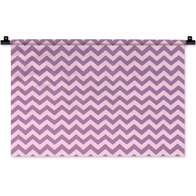 Wandteppich - Lila – Rosa – Geometrisch – Chevron – Zickzack – Muster — 1