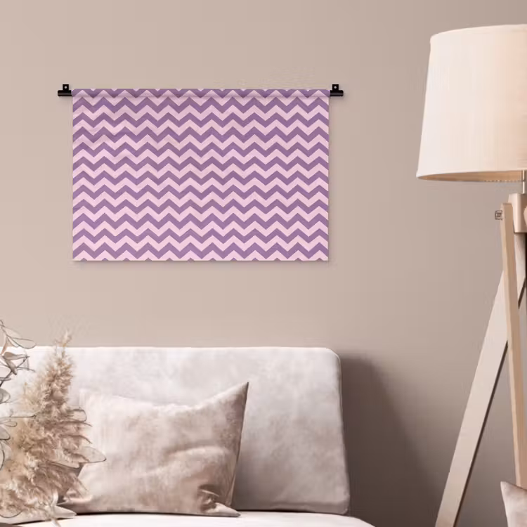 Wandteppich - Lila – Rosa – Geometrisch – Chevron – Zickzack – Muster — 2
