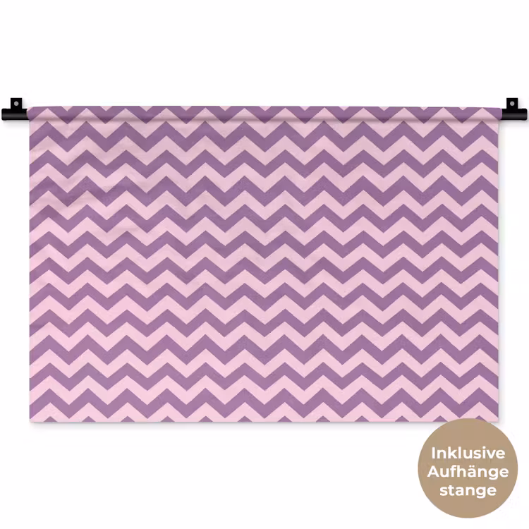 Wandteppich - Lila – Rosa – Geometrisch – Chevron – Zickzack – Muster — 9
