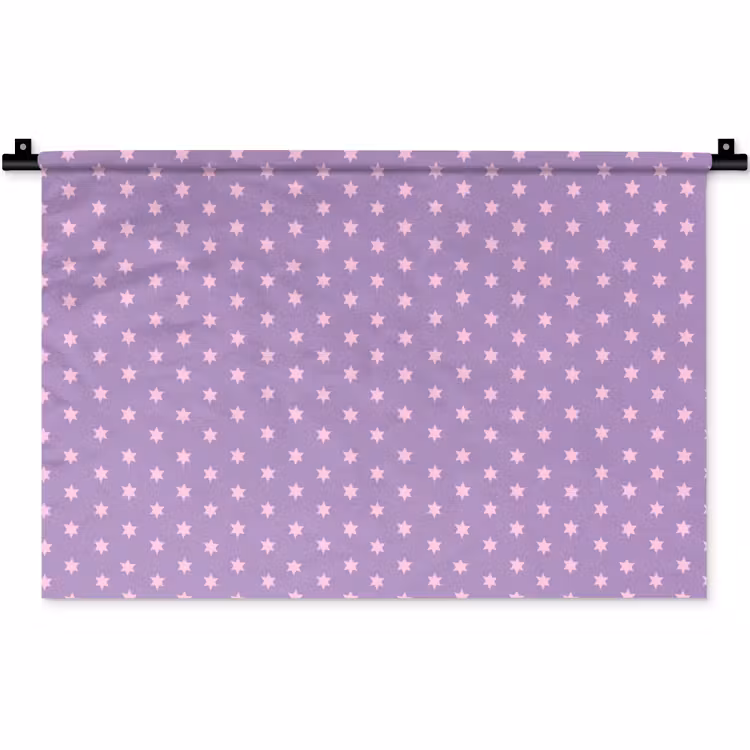 Wandteppich - Lila – Rosa – Sterne – Geometrisch – Muster — 1