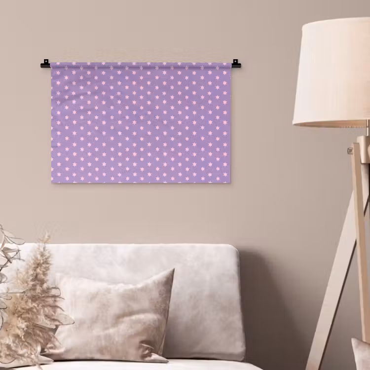 Wandteppich - Lila – Rosa – Sterne – Geometrisch – Muster — 2