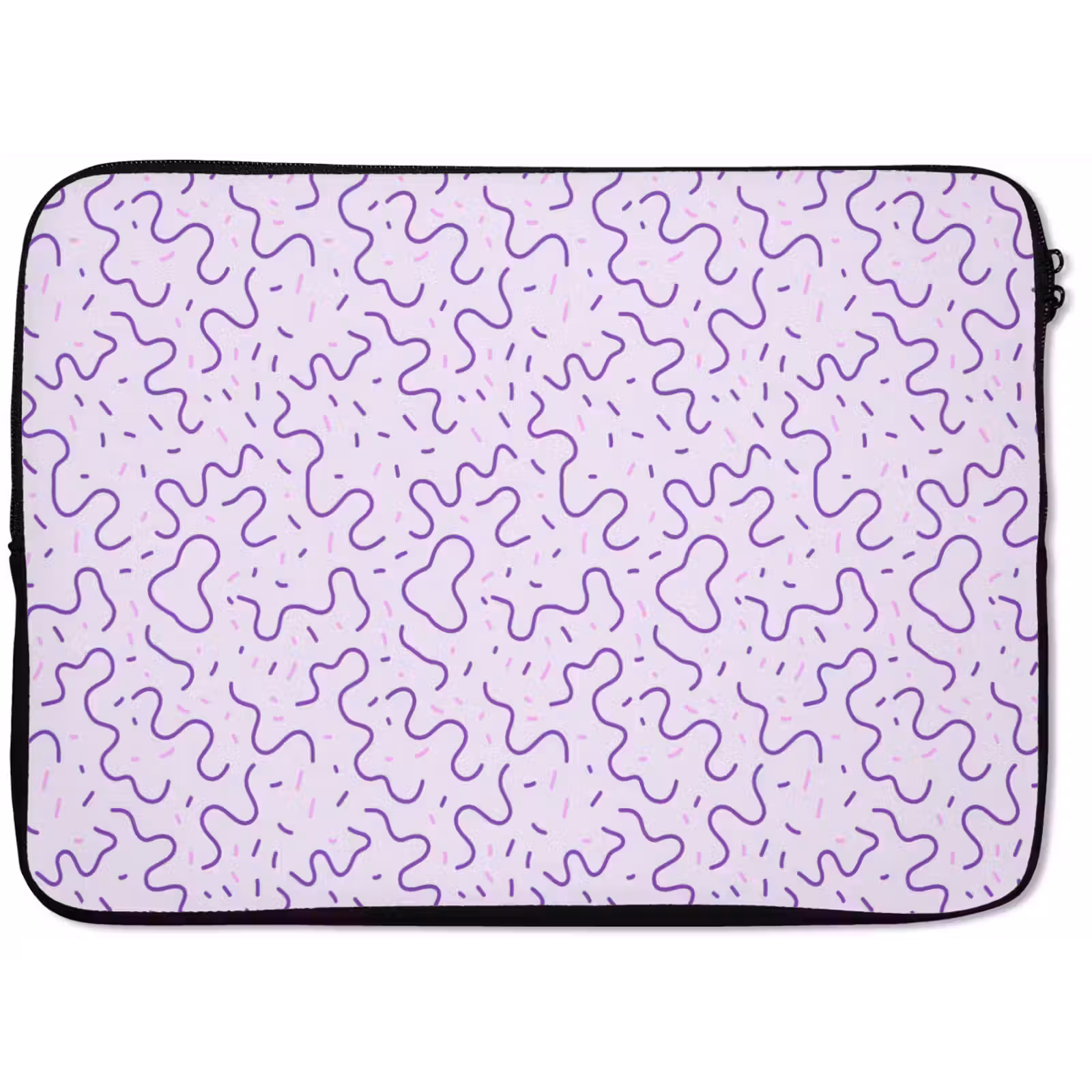 Laptop hülle - Lila – Abstrakt – Memphis – Retro – Sprenkel – Muster — 1