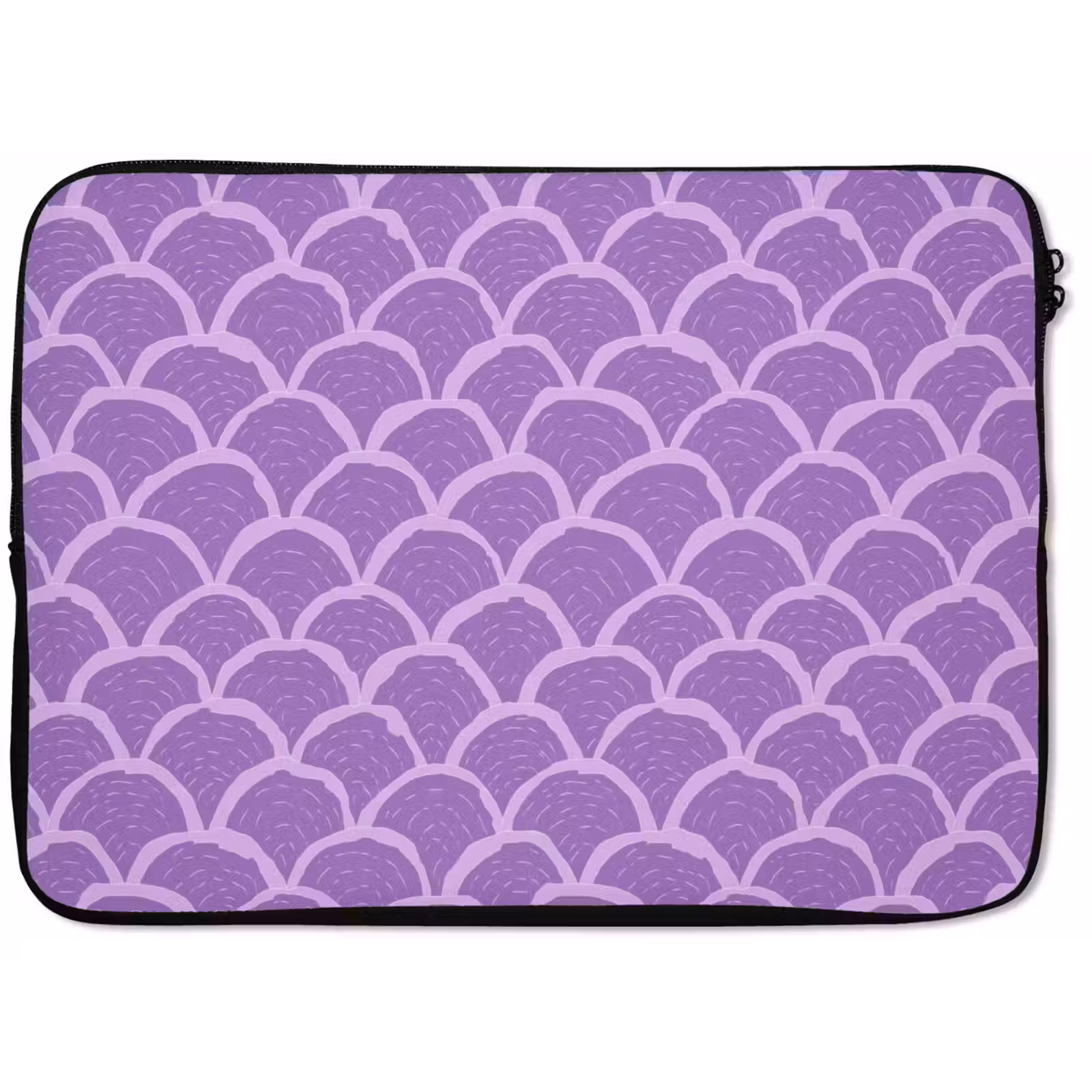 Laptop hülle - Lila – Schuppen – Muscheln – Handgezeichnet – Muster — 1