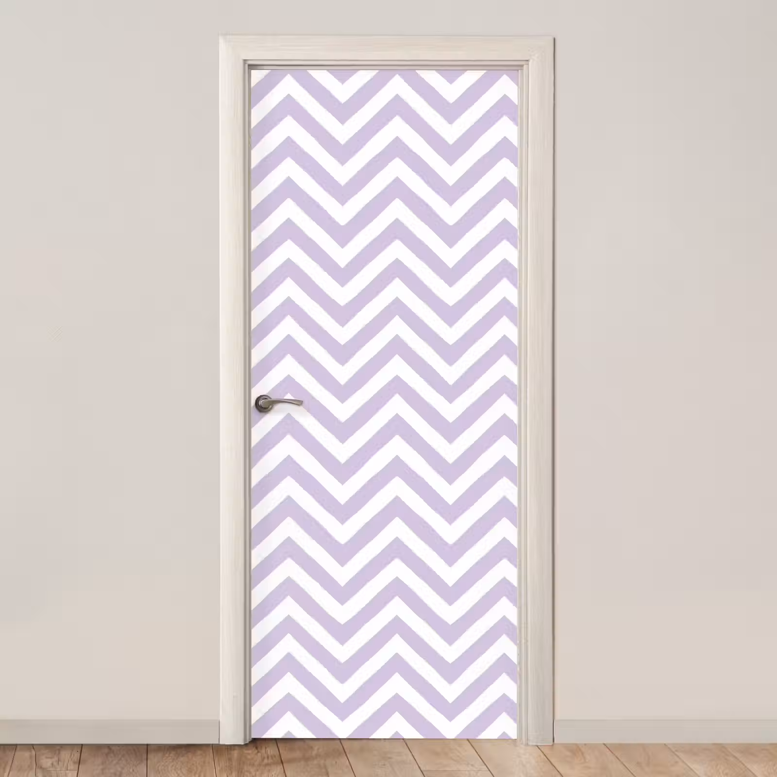 Türtapete - Lila – Geometrisch – Chevron – Zickzack – Muster — 1