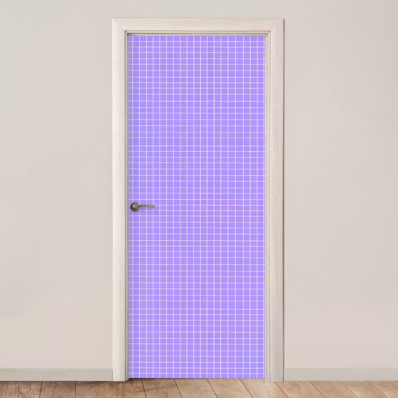Türtapete - Lila – Geometrisch – Raster – Minimalistisch – Muster — 1