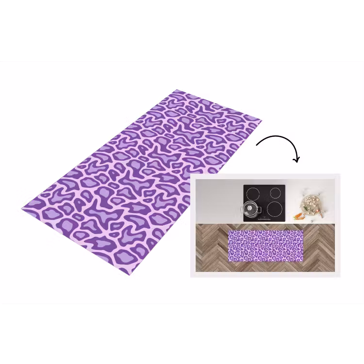 Küchenläufer - Lila – Abstrakt – Leopard – Flecken – Groovy – Muster — 1