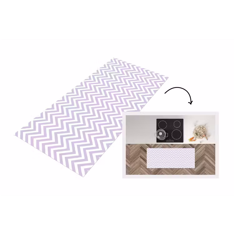 Küchenläufer - Lila – Geometrisch – Chevron – Zickzack – Muster — 1