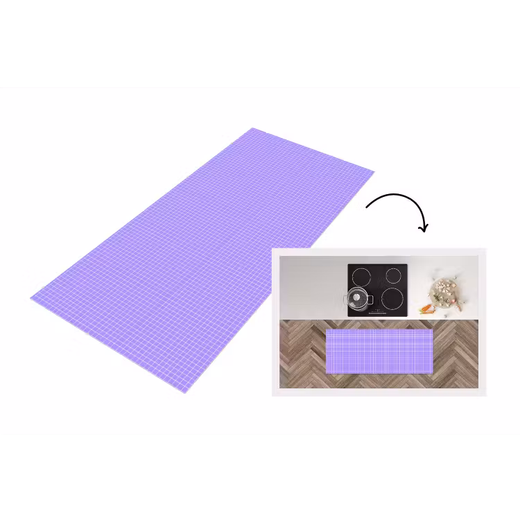Küchenläufer - Lila – Geometrisch – Raster – Minimalistisch – Muster — 1
