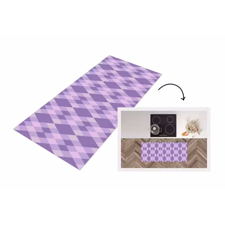 Küchenläufer - Lila – Geometrisch – Rauten – Argyle – Muster — 1