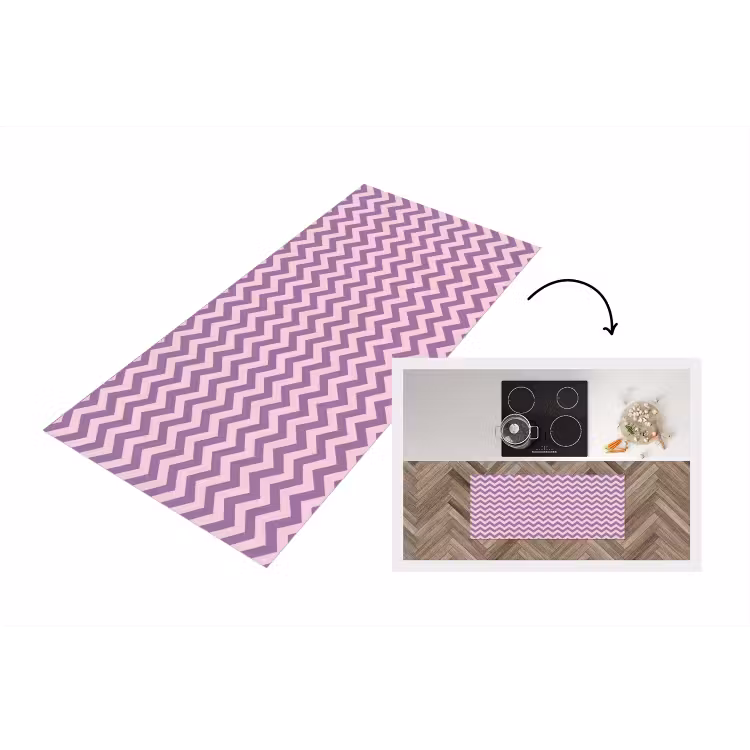 Küchenläufer - Lila – Rosa – Geometrisch – Chevron – Zickzack – Muster — 1