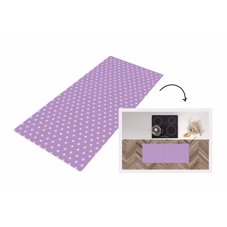 Küchenläufer - Lila – Rosa – Sterne – Geometrisch – Muster — 1