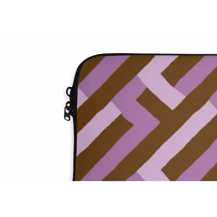 Laptop hülle - Braun – Rosa – Geometrisch – Mäander – Muster — 5