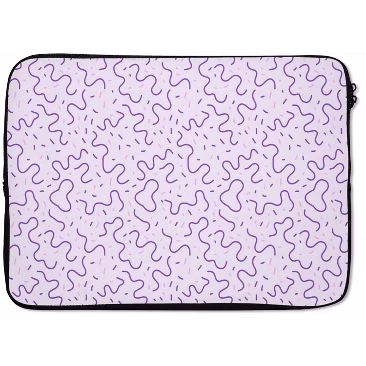 Laptop hülle - Lila – Abstrakt – Memphis – Retro – Sprenkel – Muster — 1