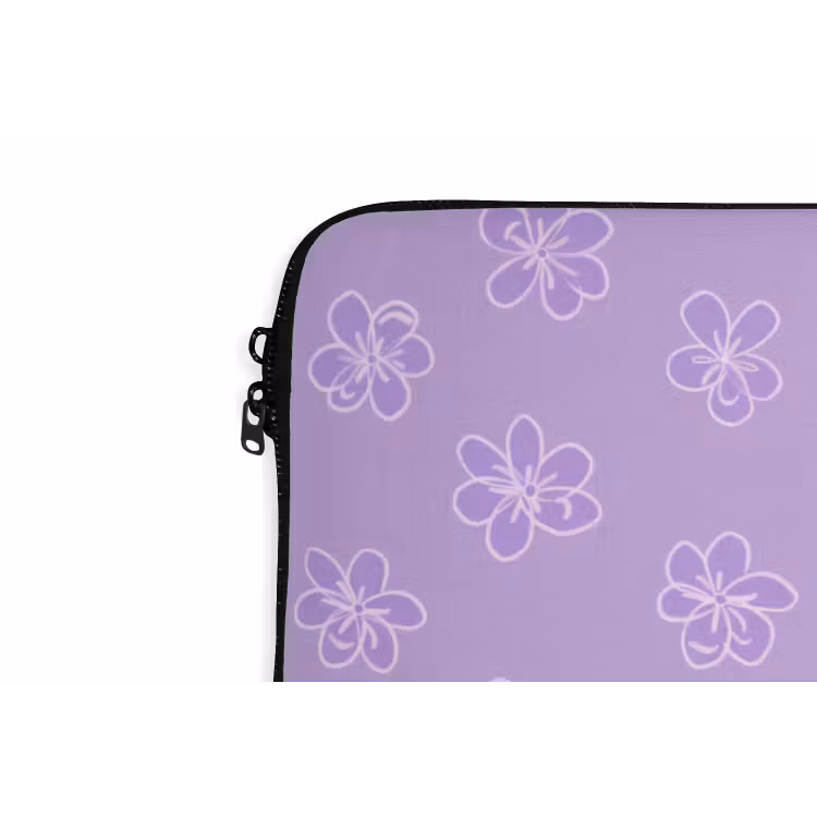 Laptop hülle - Lila – Botanisch – Blumen – Handgezeichnet – Muster — 5