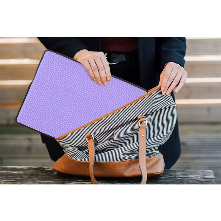 Laptop hülle - Lila – Geometrisch – Raster – Minimalistisch – Muster — 4