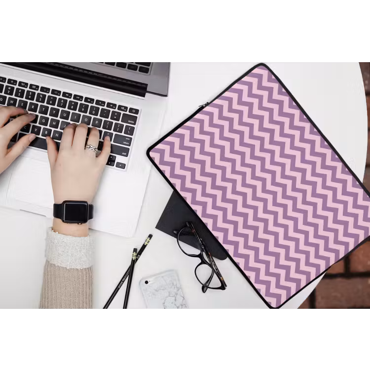Laptop hülle - Lila – Rosa – Geometrisch – Chevron – Zickzack – Muster — 3
