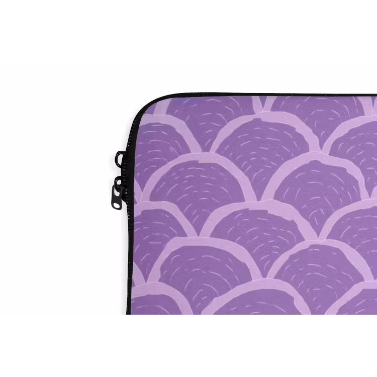 Laptop hülle - Lila – Schuppen – Muscheln – Handgezeichnet – Muster — 5