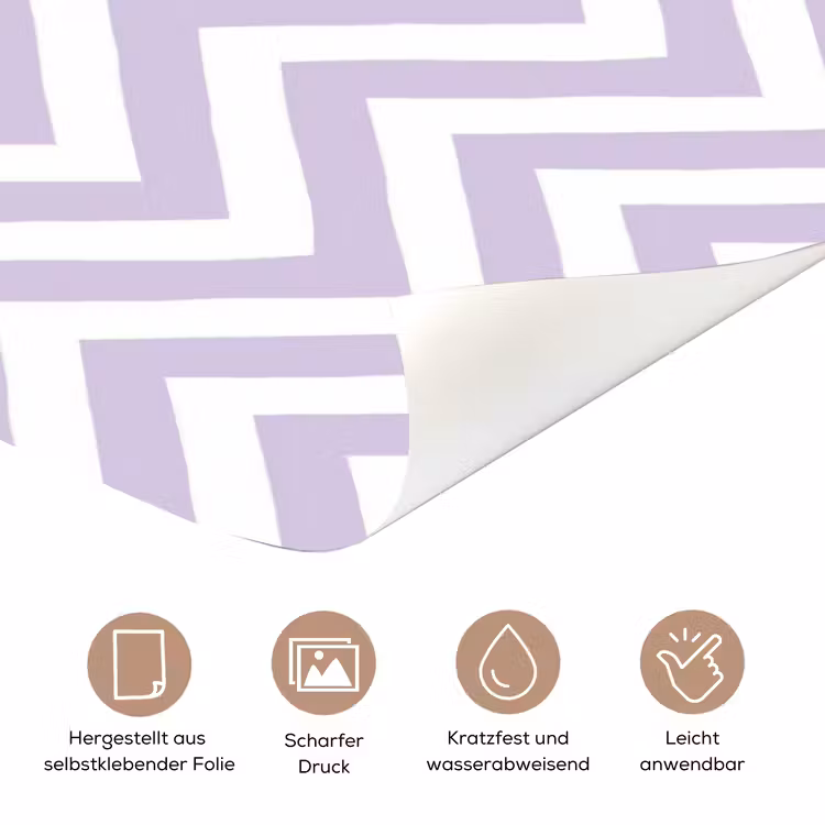 Türtapete - Lila – Geometrisch – Chevron – Zickzack – Muster — 5