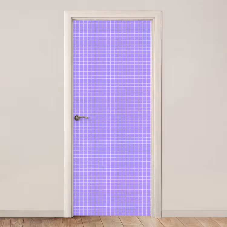 Türtapete - Lila – Geometrisch – Raster – Minimalistisch – Muster — 1