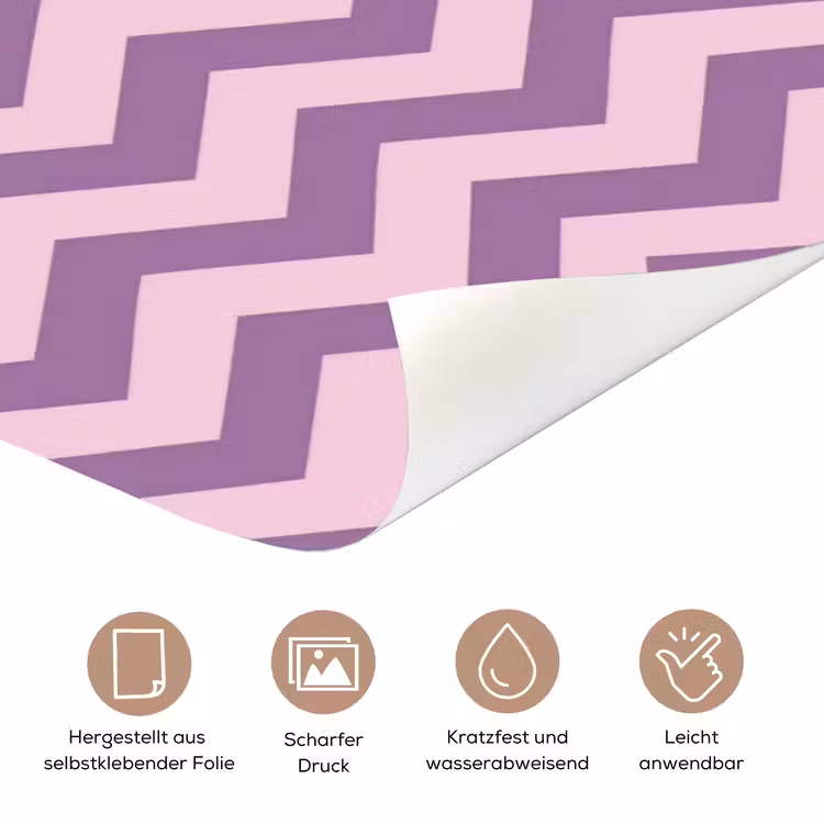 Türtapete - Lila – Rosa – Geometrisch – Chevron – Zickzack – Muster — 5