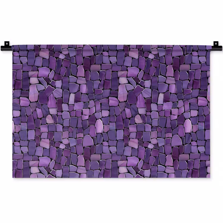 Wandteppich - Lila – Mosaik – Scherben – Stein – Muster — 1