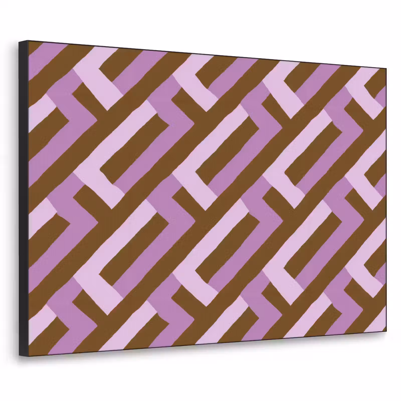Art Frame - Braun – Rosa – Geometrisch – Mäander – Muster — 1
