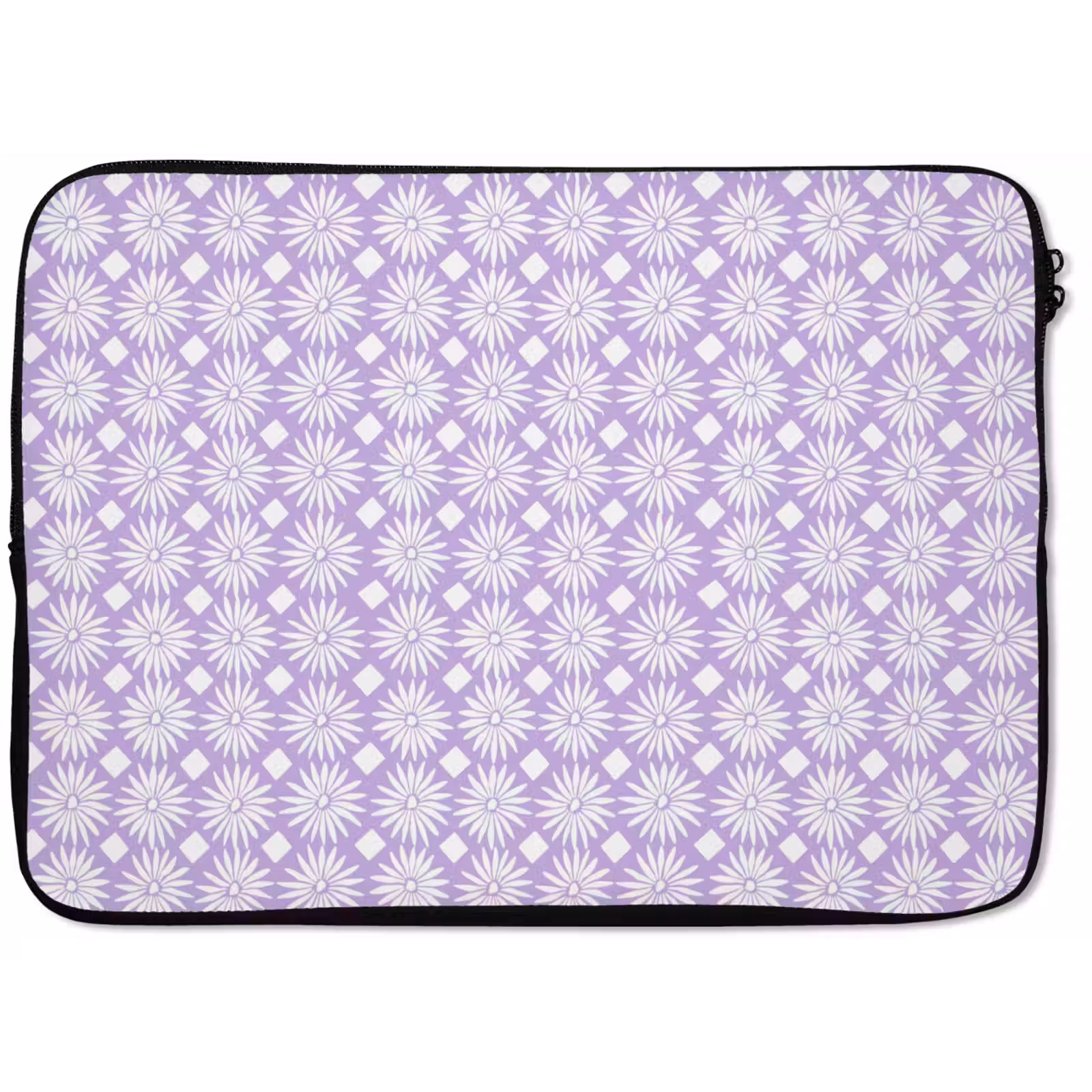 Laptop hülle - Lila – Botanisch – Blumen – Gänseblümchen – Muster — 1