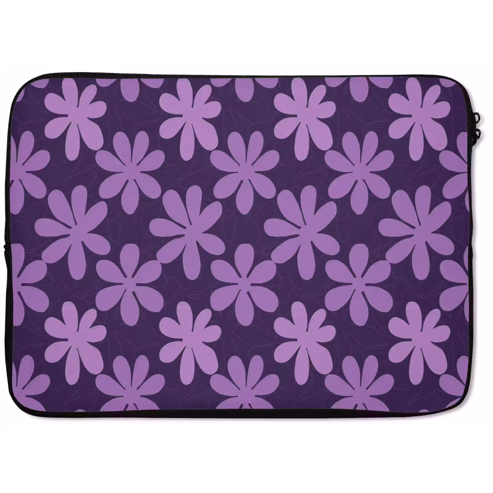 Laptop hülle - Lila – Botanisch – Blumen – Retro – Muster — 1