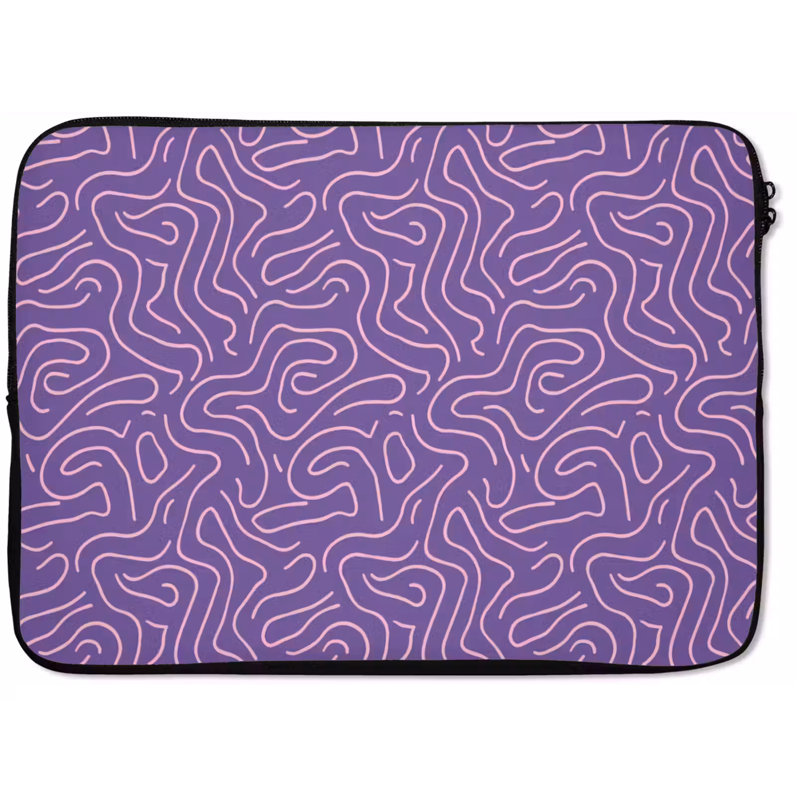 Laptop hülle - Lila – Rosa – Abstrakt – Linien – Labyrinth – Muster — 1